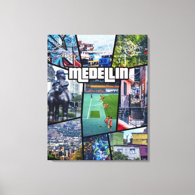 Impressão Em Tela Colombia Antioquia Medellin (Frente)