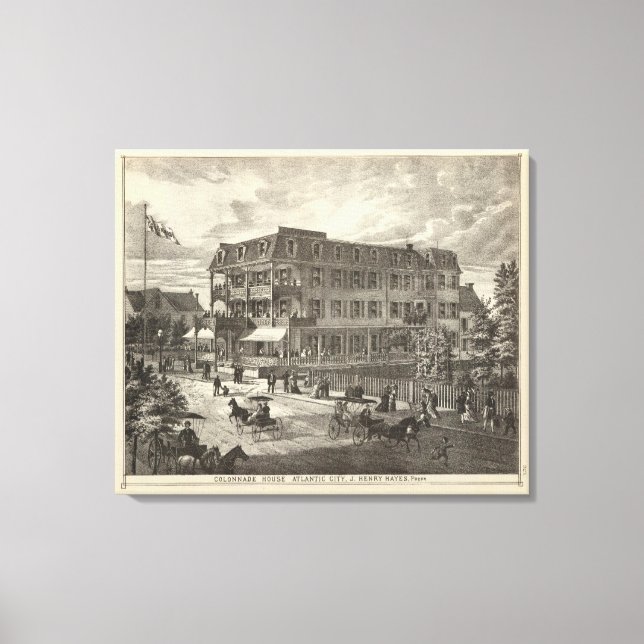 Impressão Em Tela Colonnade House, Atlantic City (Frente)