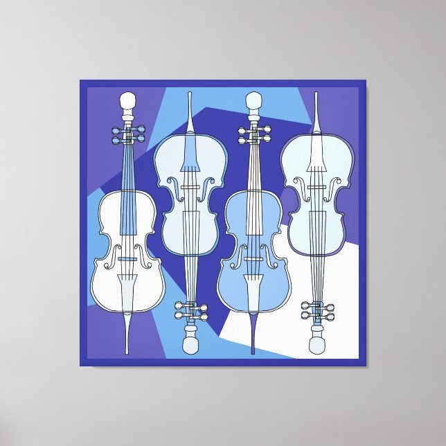Impressão Em Tela Colorida Cello Blues (Frente)
