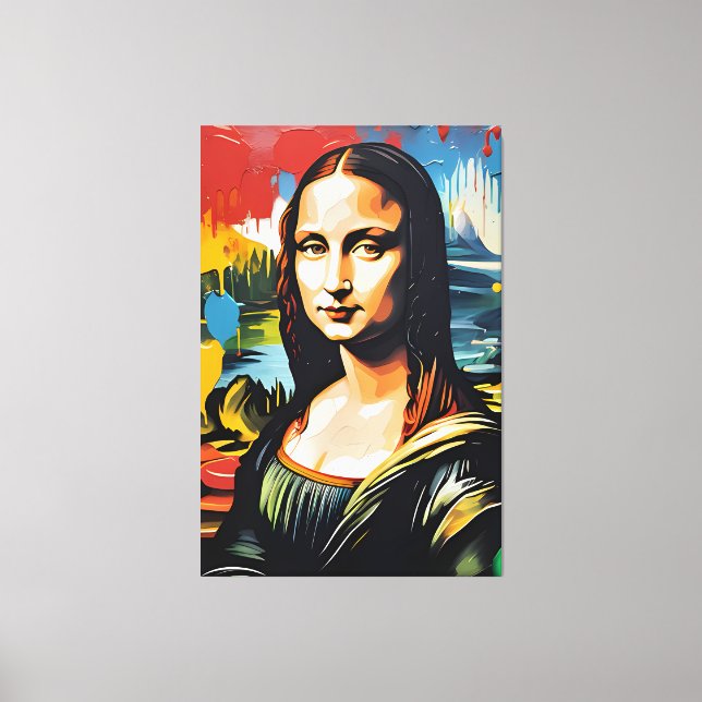 Impressão Em Tela Colorida Mona Lisa (Frente)