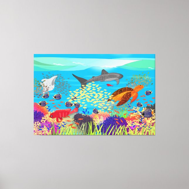 Impressão Em Tela Colorida Ningaloo Reef (Frente)