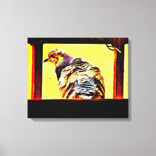 Impressão Em Tela Colorida Pombo