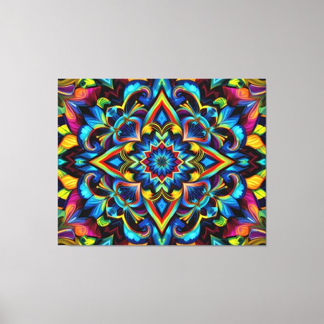 Impressão Em Tela Colorido Kaleidoscope Mandala Diseño Mug, almohada (Frente)