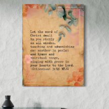 Colossenses 3:16 Arte para Parede em Tela 30x40