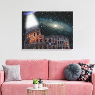 Impressão Em Tela Colosseum Roma Itália Conhece Espaço e OVNI