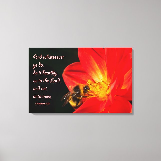 Impressão Em Tela Colossianos 3:23 na arte de parede (Frente)