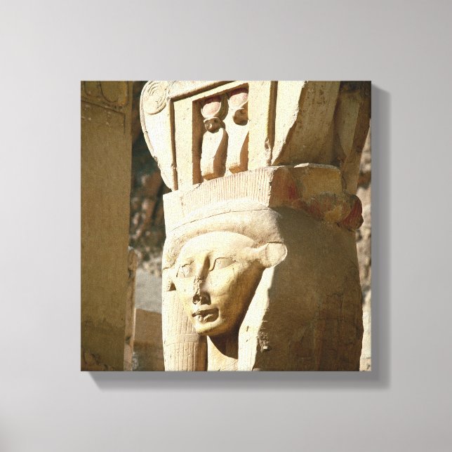 Impressão Em Tela Coluna com cabeça de hathor, da Capela de (Frente)