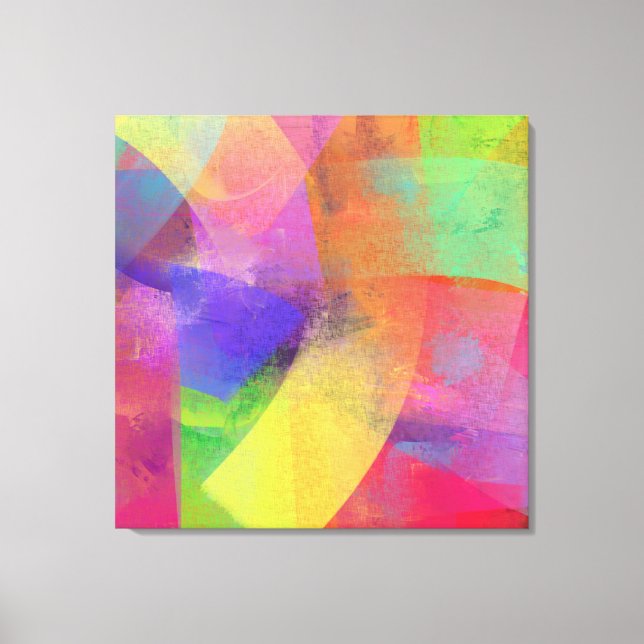 Impressão Em Tela Colunas Abstrato do arco-íris texturizadas (Frente)