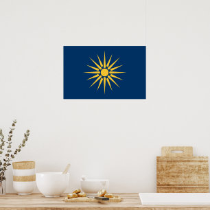 Impressão em Tela com Bandeira da Macedônia, Gréci