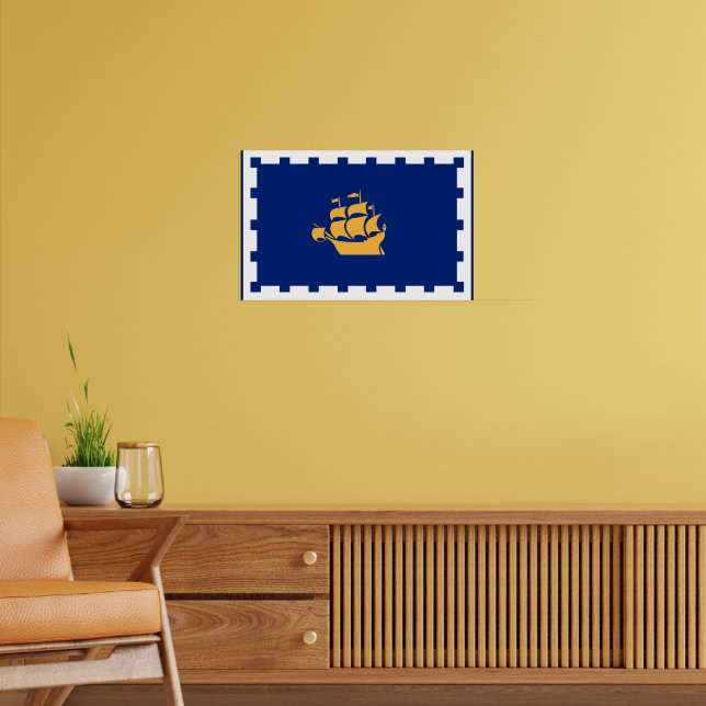 Impressão em Tela com Bandeira de Quebec City, Can (Sala de Estar 2)