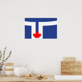 Impressão em Tela com Bandeira de Toronto, Canadá