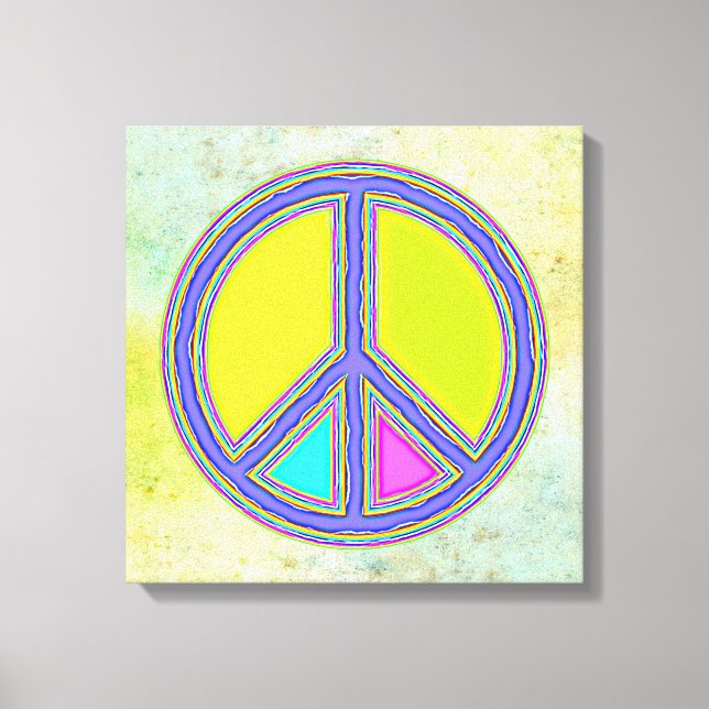 Impressão Em Tela Com Cores Preenchidas Sinal de PAZ 1 (Frente)