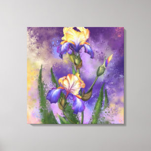 Impressão em Tela com Flores Íris