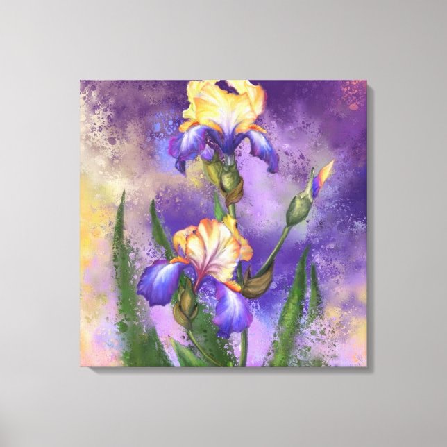 Impressão em Tela com Flores Íris (Frente)