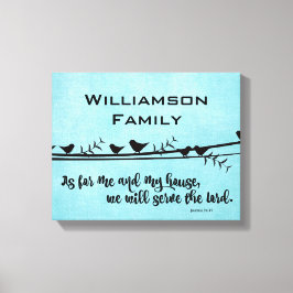 Impressão Em Tela Com o Nome da Família; Para mim e minha Bíblia da