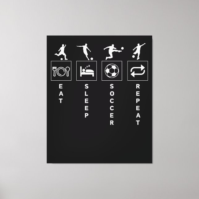 Impressão Em Tela Coma Futebol Dorme Repita (Frente)