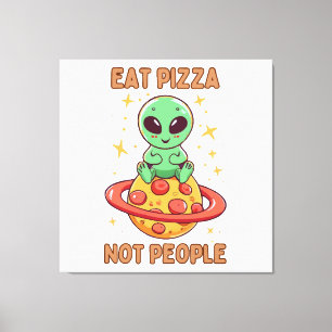 Impressão Em Tela Coma pizza não pessoas