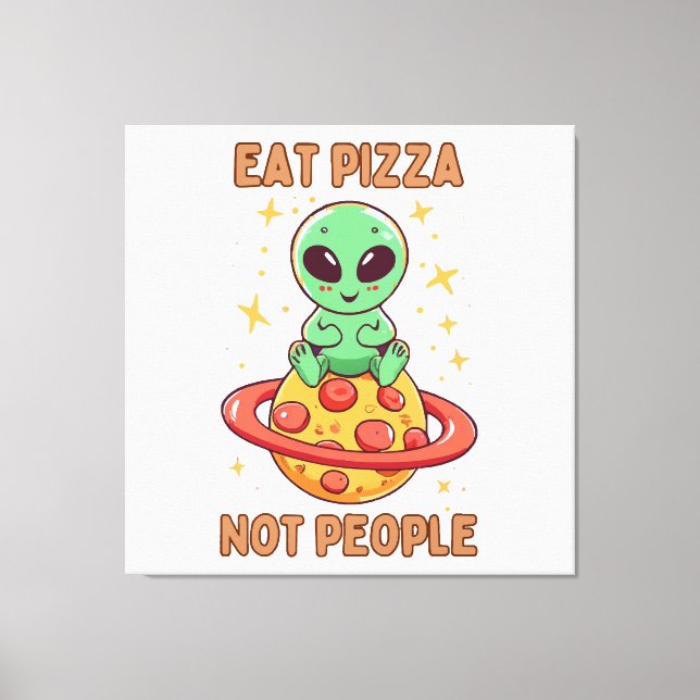 Impressão Em Tela Coma pizza não pessoas (Frente)