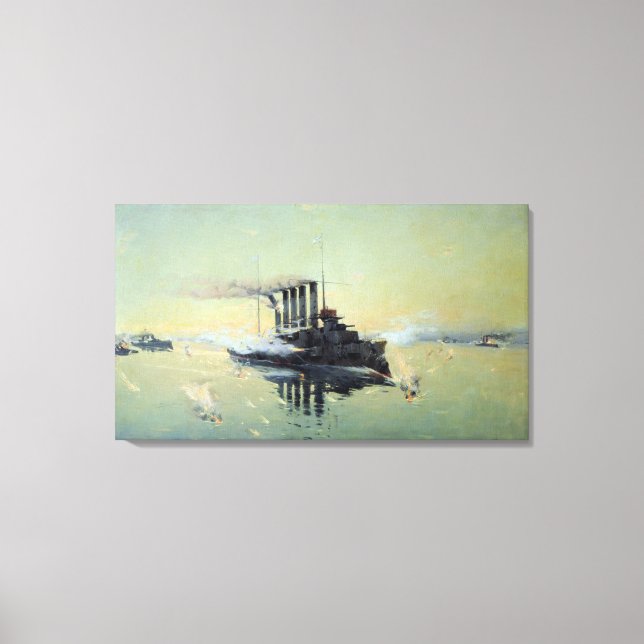 Impressão Em Tela Combate à Cruiser Askold (Frente)