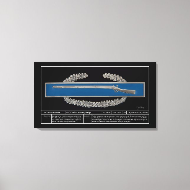 Impressão Em Tela Combater Crachá de Infantaria Técnica (Frente)