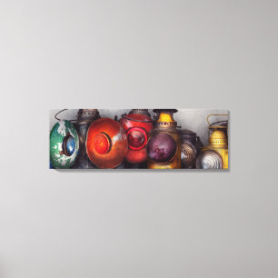 Impressão Em Tela Comboio - Uma coleção de lanternas ferroviárias