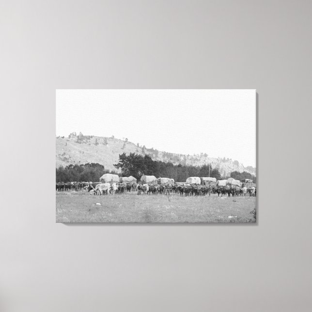 Impressão Em Tela Comboios Ox entre Sturgis e Dadwood Photograp (Frente)