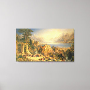 Impressão Em Tela Comemorando a colheita da uva, lago Orta, norte