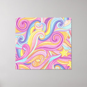 Impressão Em Tela Cometa Arco-Íris: Céu Sonho Mágico.