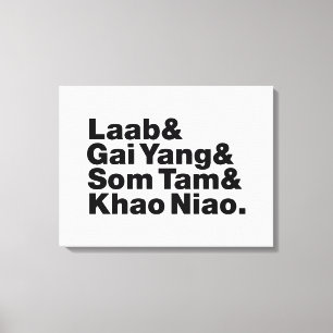 Impressão Em Tela Comida da Rua Isaan da Tailândia