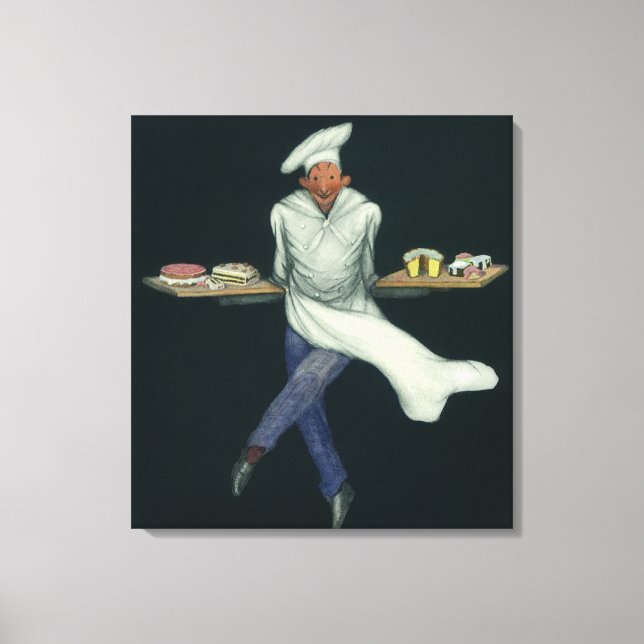 Impressão Em Tela Comidas de vindima, padeiro com pastelaria (Frente)