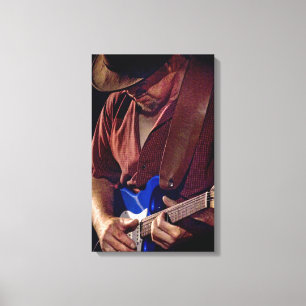 Impressão Em Tela Como Azul Você Consegue - Jogador De Violão Blues