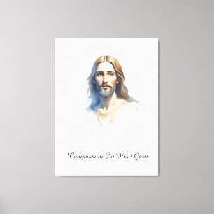 Impressão Em Tela Compaixão em seu olhar - pintura a cor da água de 