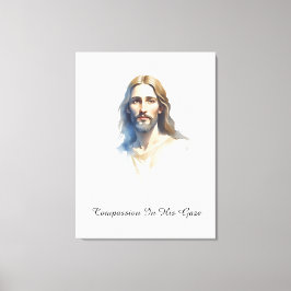 Impressão Em Tela Compaixão no Seu olhar - Pintura em Aquarela de Je