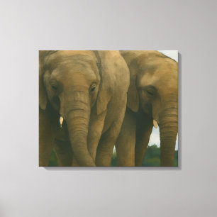 Impressão Em Tela Companheiros Elefantes na Luz Savana