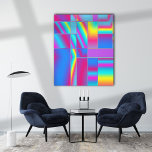 Impressão Em Tela Compartilhando a felicidade<br><div class="desc">Esta vibrante arte moderna tem bandas exuberantes de cor dentro de uma geometria retangular. É uma arte original generativa de Judi Suni Hall em Gingezel.</div>