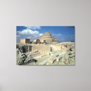Impressão Em Tela Complexo de Djoser que inclui a pirâmide da etapa
