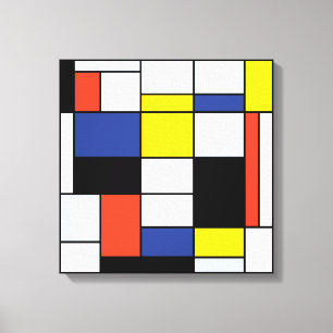 Impressão Em Tela Composição A de Piet Mondrian - Arte Moderna Abstr