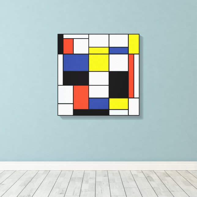 Impressão Em Tela Composição A de Piet Mondrian - Arte Moderna