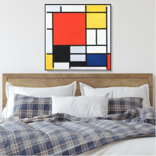 Impressão Em Tela Composição Abstrata Vintage de Piet Mondrian
