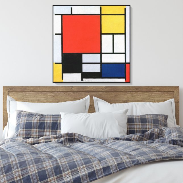 Impressão Em Tela Composição Abstrata Vintage por Piet Mondrian (Insitu(Quarto))