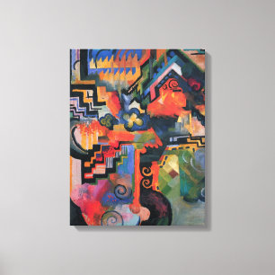 Impressão Em Tela Composição Colorida de August Macke, Arte Antiga