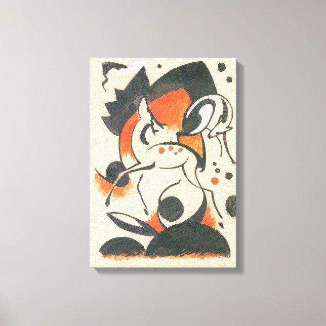 Impressão Em Tela Composição com Dois Veados de Franz Marc (Frente)