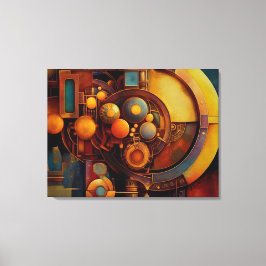 Impressão Em Tela Composição de Orbe Mecânico Steampunk