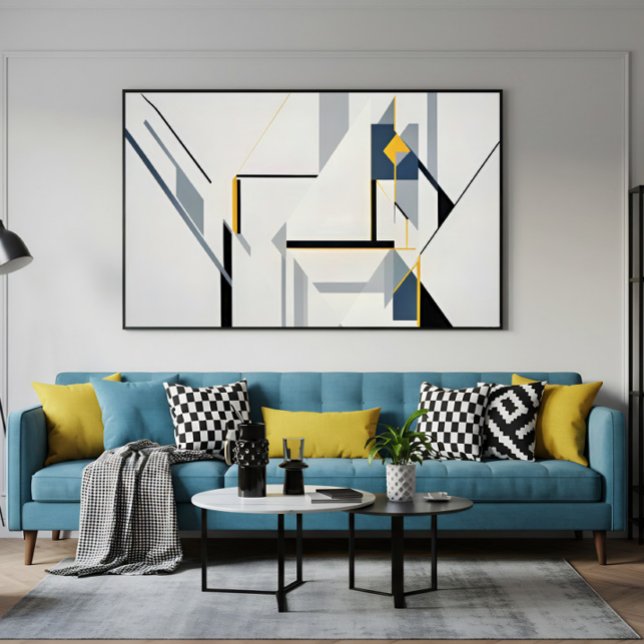 Impressão Em Tela Composição Geométrica Abstrata Moderna (Criador carregado)