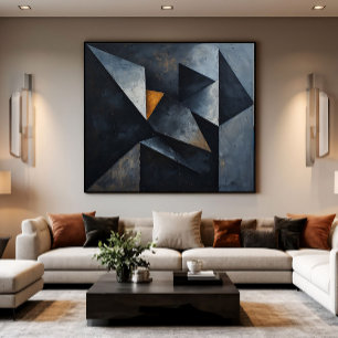 Impressão Em Tela Composição Geométrica Dramática