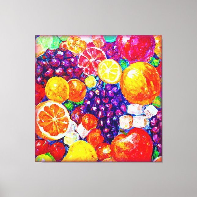 Impressão Em Tela comprar de Arte Fresco - Padrão de Frutas (Frente)