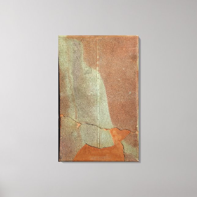 Impressão Em Tela Comprimido com história do Rei Sargon II (Frente)