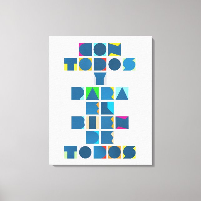 Impressão Em Tela CON TODOS Branco Colorido (Frente)