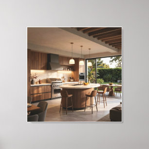 Impressão Em Tela Conceito de Cozinha Exterior Zen