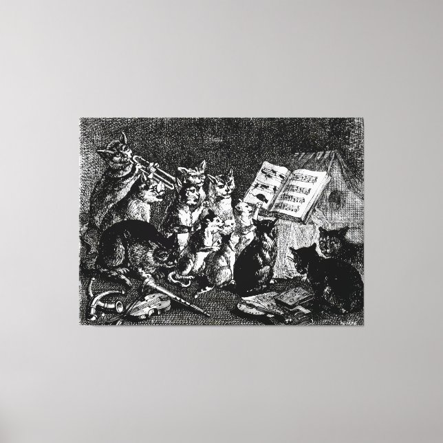 Impressão Em Tela concerto de gatos (Frente)